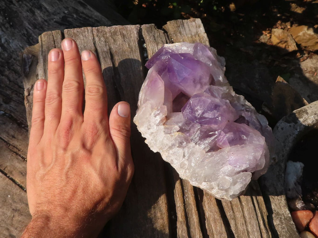Natural Jacaranda Amethyst Clusters x 2 From Zambia - Toprock Gemstones and Minerals 