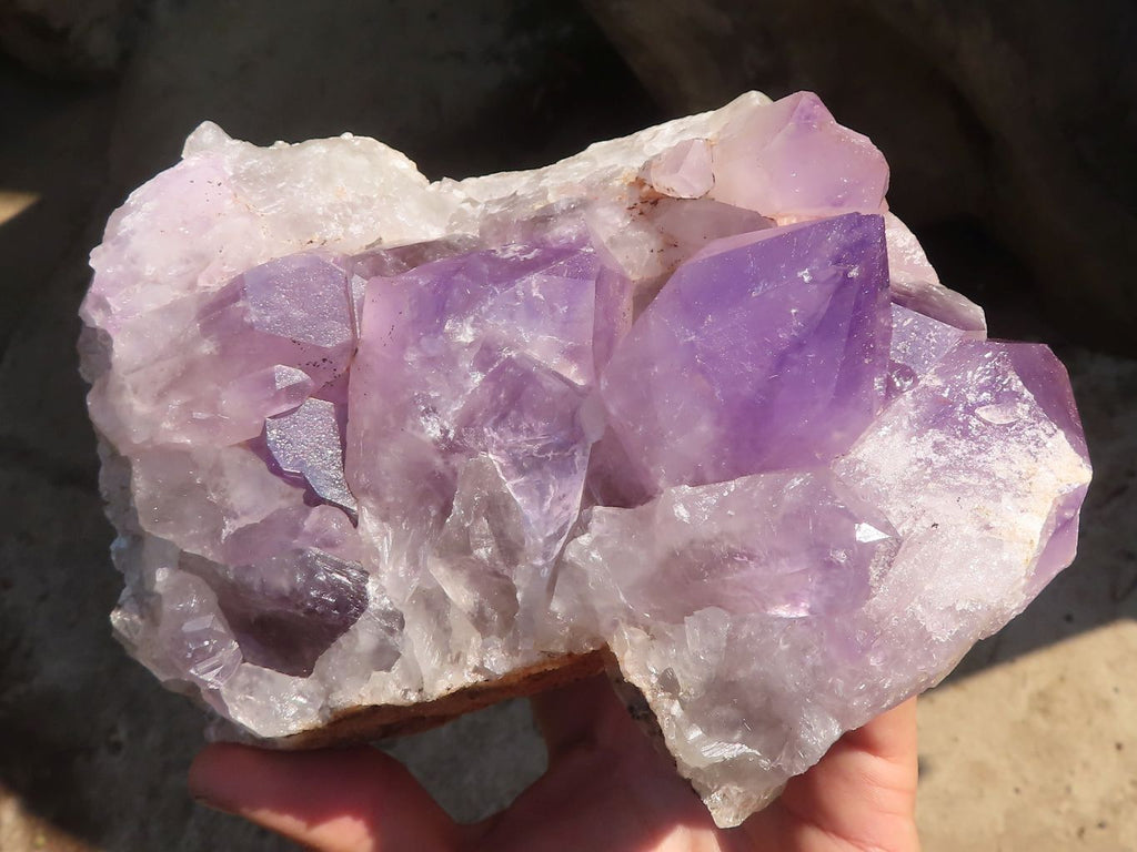 Natural Jacaranda Amethyst Clusters x 2 From Zambia - Toprock Gemstones and Minerals 
