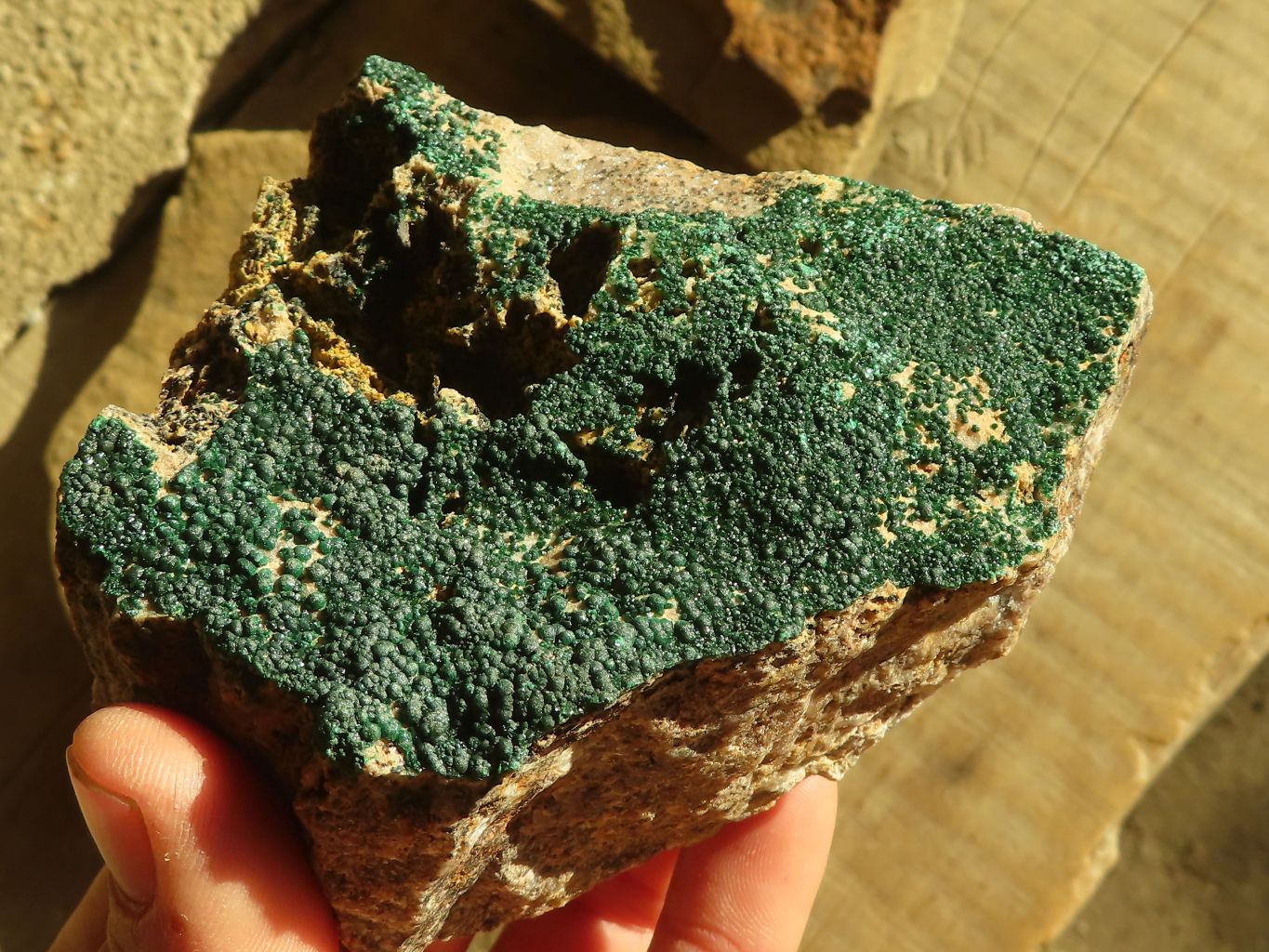 Natural Crystalline Malachite Specimens  x 3 From Congo - Toprock Gemstones and Minerals 