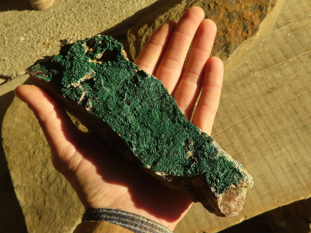 Natural Crystalline Malachite Specimens  x 3 From Congo - Toprock Gemstones and Minerals 