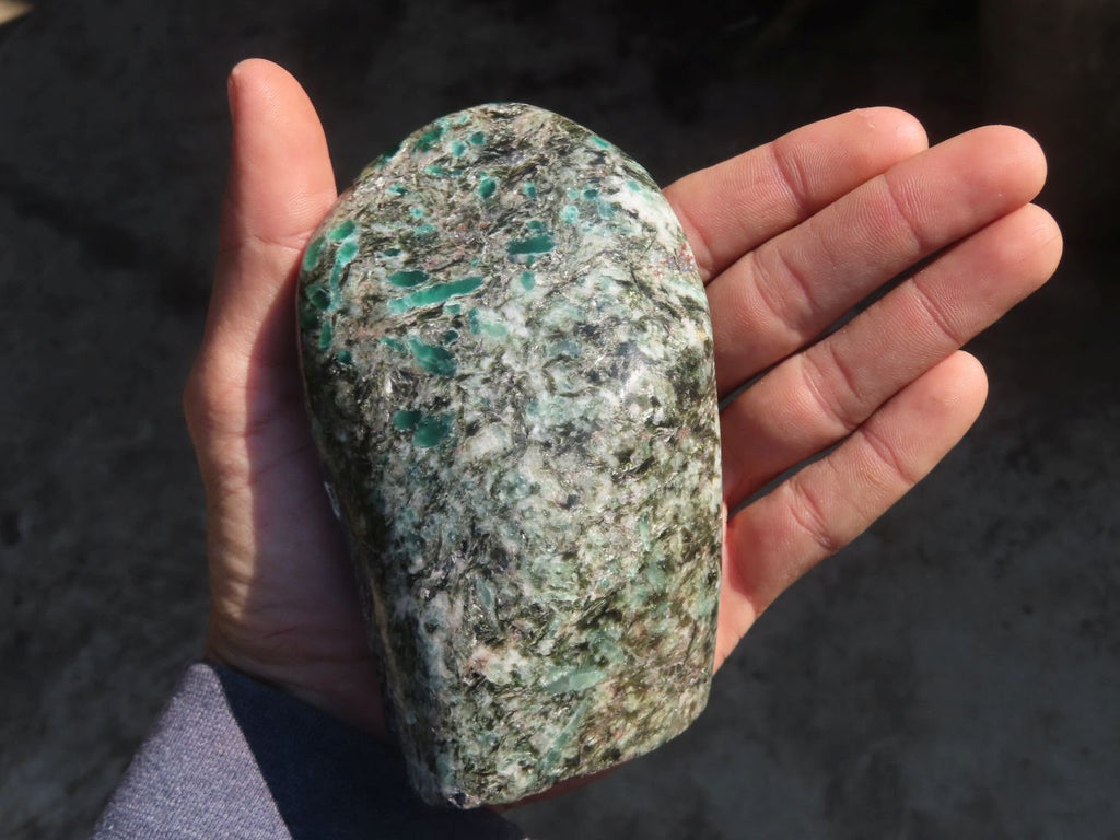 Polished Rare Emerald Mica In Matrix Standing Free Forms x 1 From Mutoko, Zimbabwe - Toprock Gemstones and Minerals 
