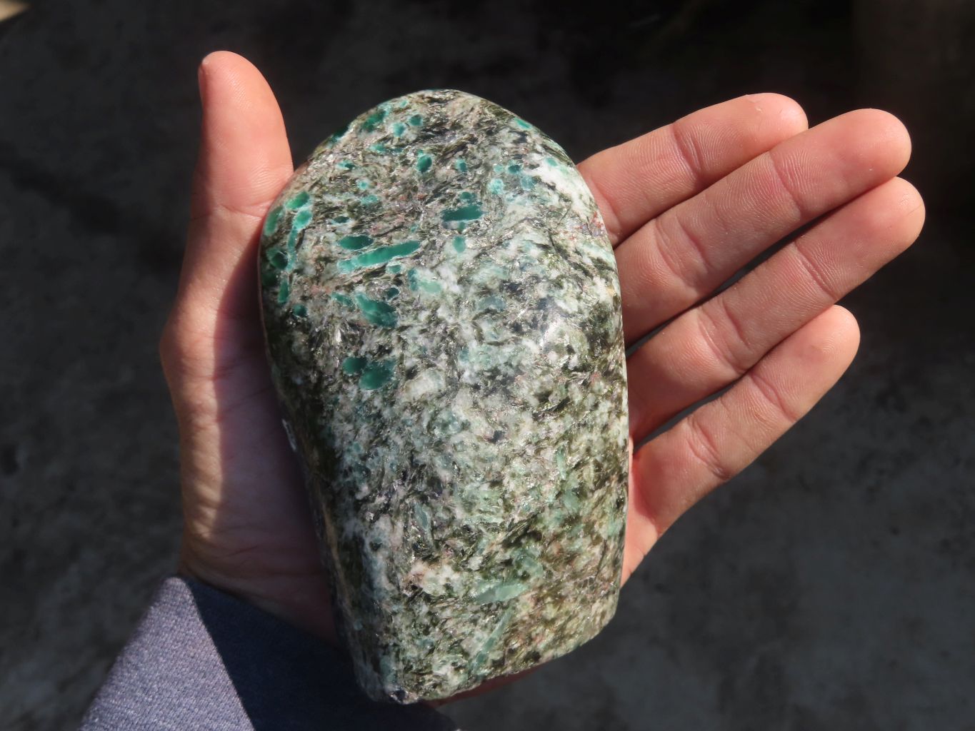 Polished Rare Emerald Mica In Matrix Standing Free Forms x 1 From Mutoko, Zimbabwe - Toprock Gemstones and Minerals 