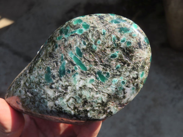 Polished Rare Emerald Mica In Matrix Standing Free Forms x 1 From Mutoko, Zimbabwe - Toprock Gemstones and Minerals 