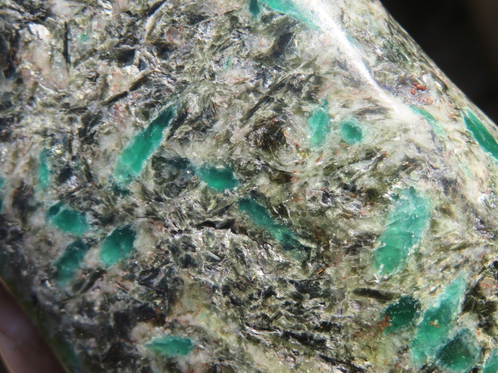 Polished Rare Emerald Mica In Matrix Standing Free Forms x 1 From Mutoko, Zimbabwe - Toprock Gemstones and Minerals 