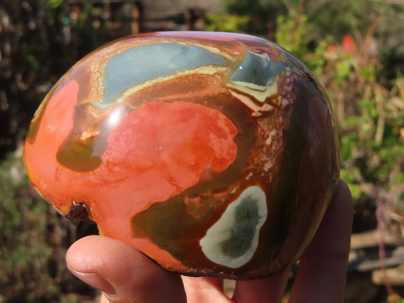 Polished Polychrome Jasper Domed Pieces  x 4 From Madagascar - Toprock Gemstones and Minerals 