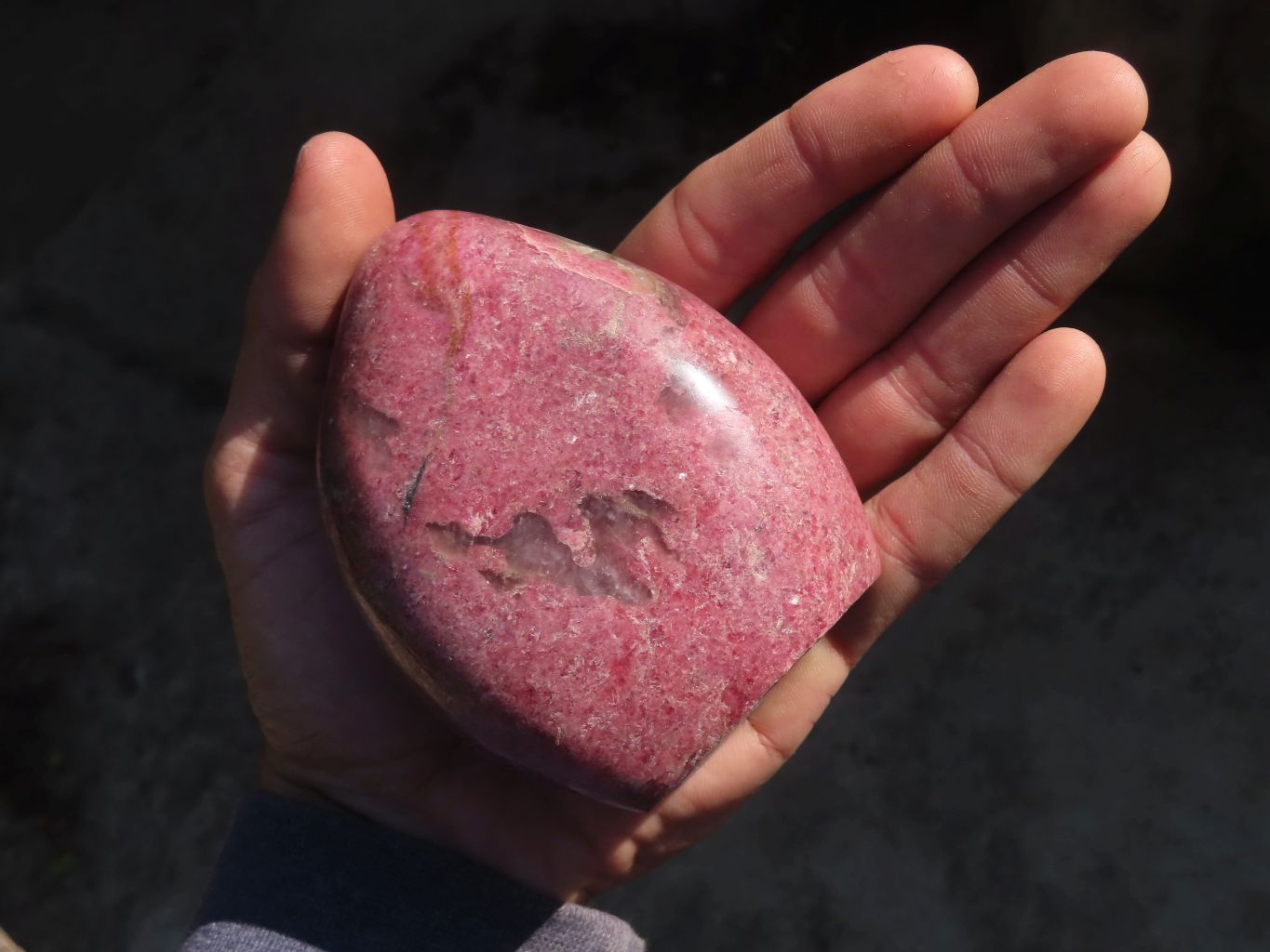 Polished Pink Rhodonite Standing Free Forms x 3 From Madagascar - Toprock Gemstones and Minerals 