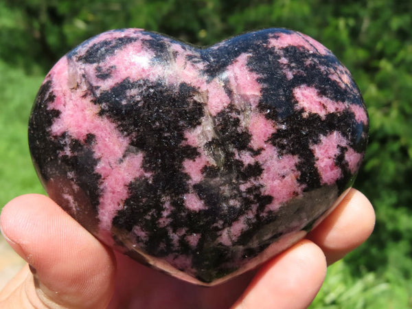 Polished Rhodonite Hearts x 4 From Ambindavato, Madagascar - TopRock
