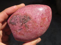 Polished Pink Rhodonite Standing Free Forms x 3 From Madagascar - Toprock Gemstones and Minerals 