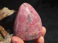 Polished Pink Rhodonite Standing Free Forms x 3 From Madagascar - Toprock Gemstones and Minerals 