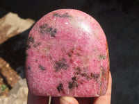 Polished Pink Rhodonite Standing Free Forms x 3 From Madagascar - Toprock Gemstones and Minerals 
