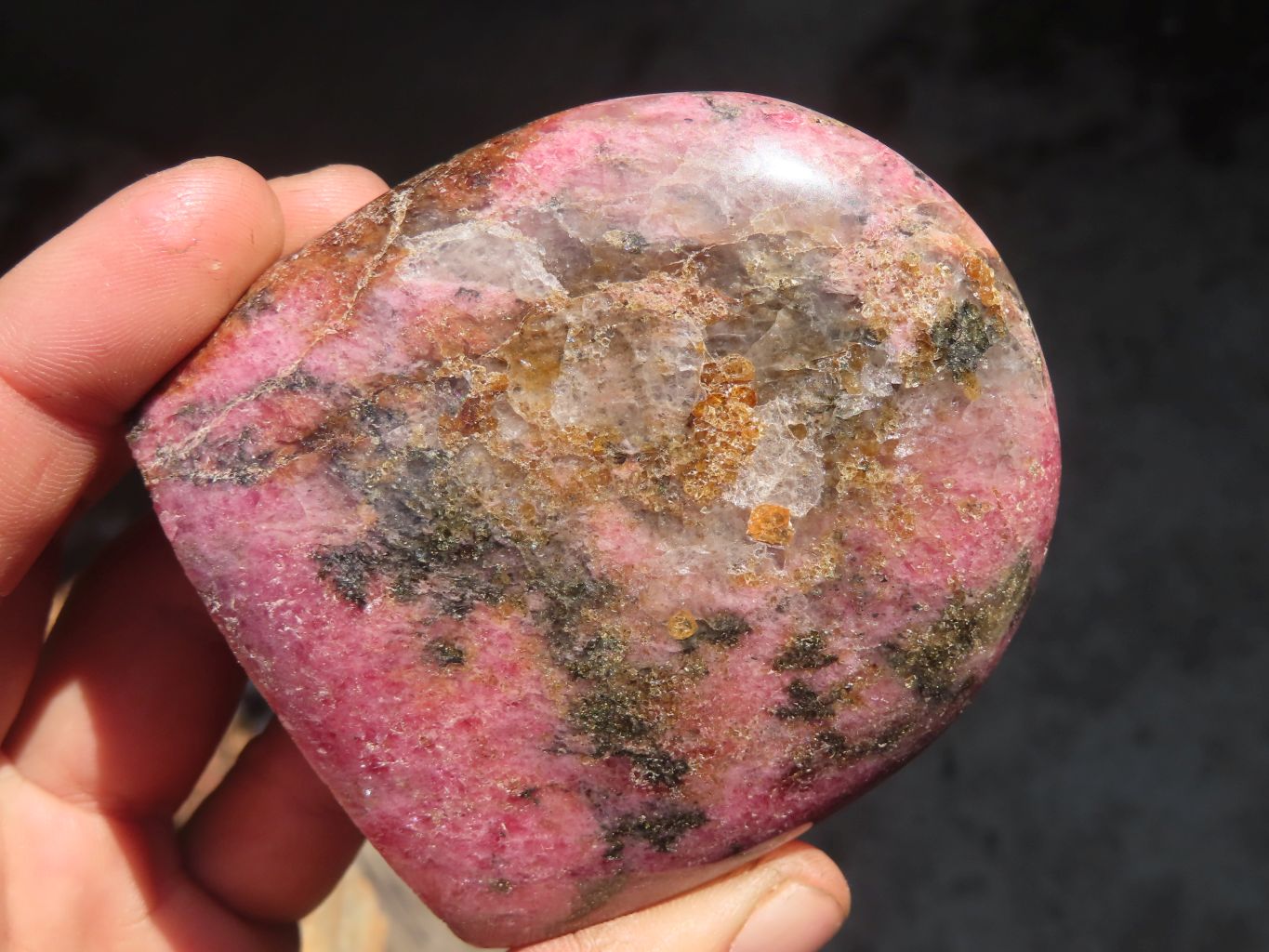 Polished Pink Rhodonite Standing Free Forms x 3 From Madagascar - Toprock Gemstones and Minerals 