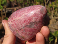 Polished Pink Rhodonite Standing Free Forms x 3 From Madagascar - Toprock Gemstones and Minerals 
