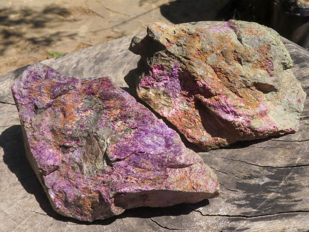 Natural Extra Large Rough Stichtite & Serpentine Specimens  x 2 From Barberton, South Africa - TopRock