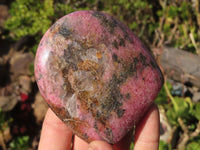 Polished Pink Rhodonite Standing Free Forms x 3 From Madagascar - Toprock Gemstones and Minerals 