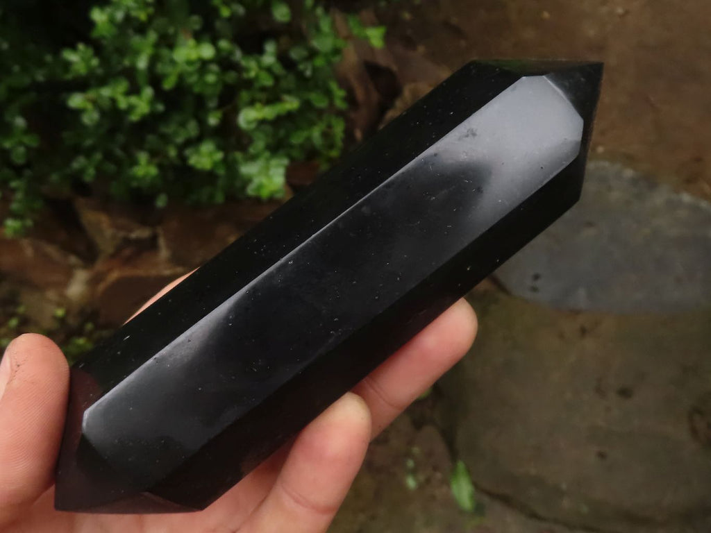 Polished Double Terminated Black Basalt Points  x 3 From Madagascar - TopRock