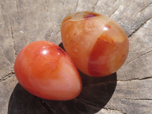 Polished Small Carnelian Agate Eggs  x 20 From Madagascar - TopRock