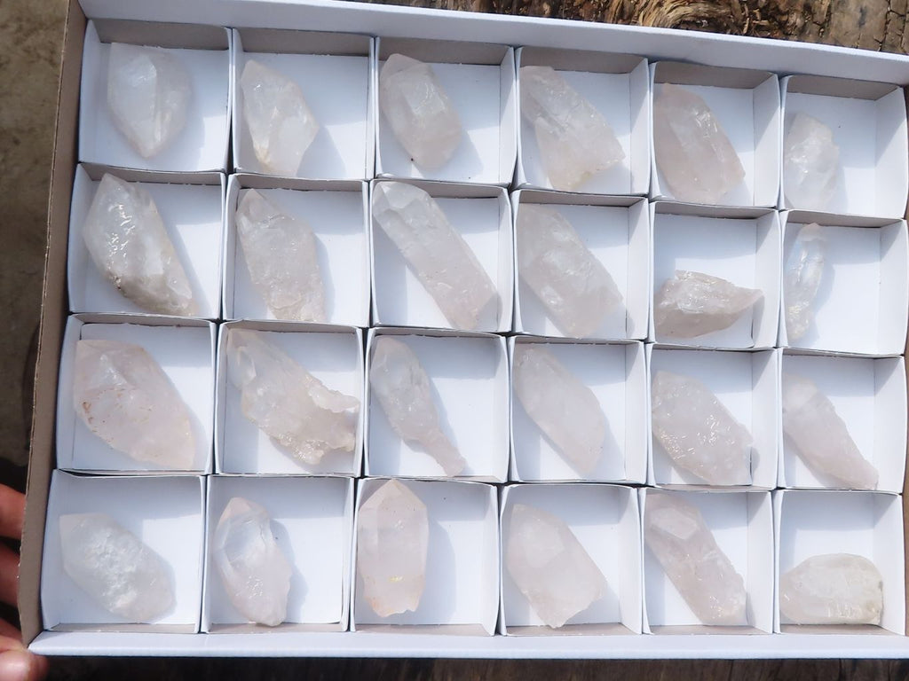 Natural Clear Etched Quartz Crystals  x 24 From Mpika, Zambia - Toprock Gemstones and Minerals 