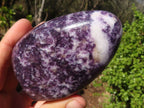 Polished Deep Purple Lepidolite Standing Free Forms  x 3 From Zimbabwe - Toprock Gemstones and Minerals 