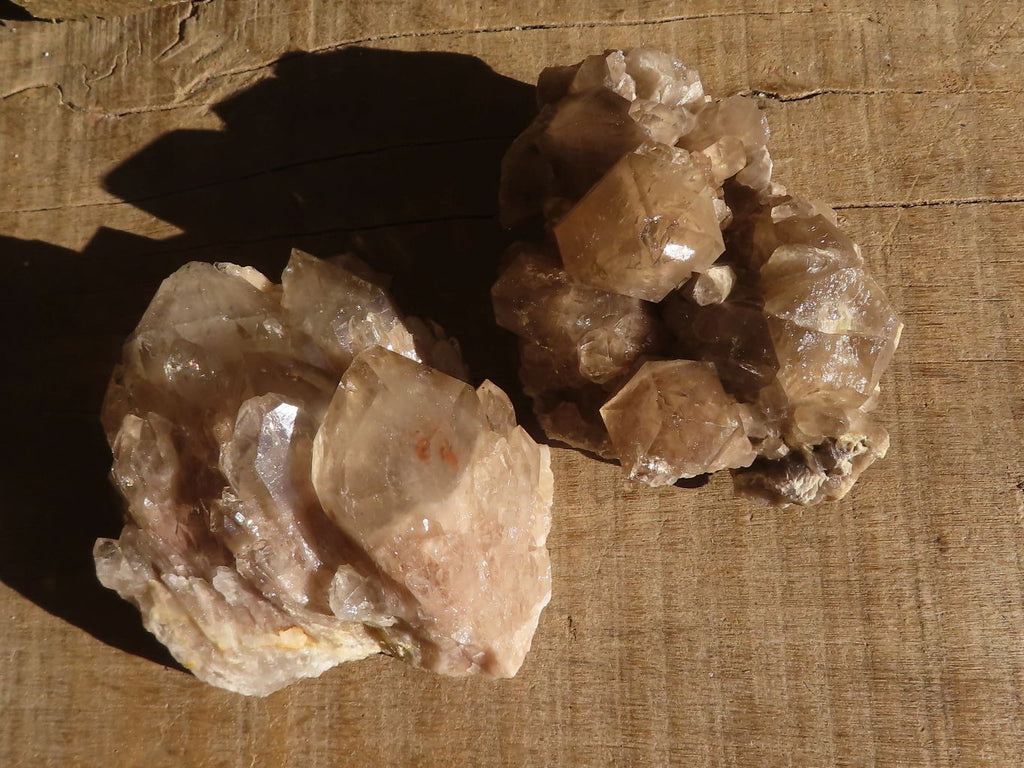 Natural Cascading White Phantom Smokey Quartz Clusters x 6 From Luena, Congo - Toprock Gemstones and Minerals 