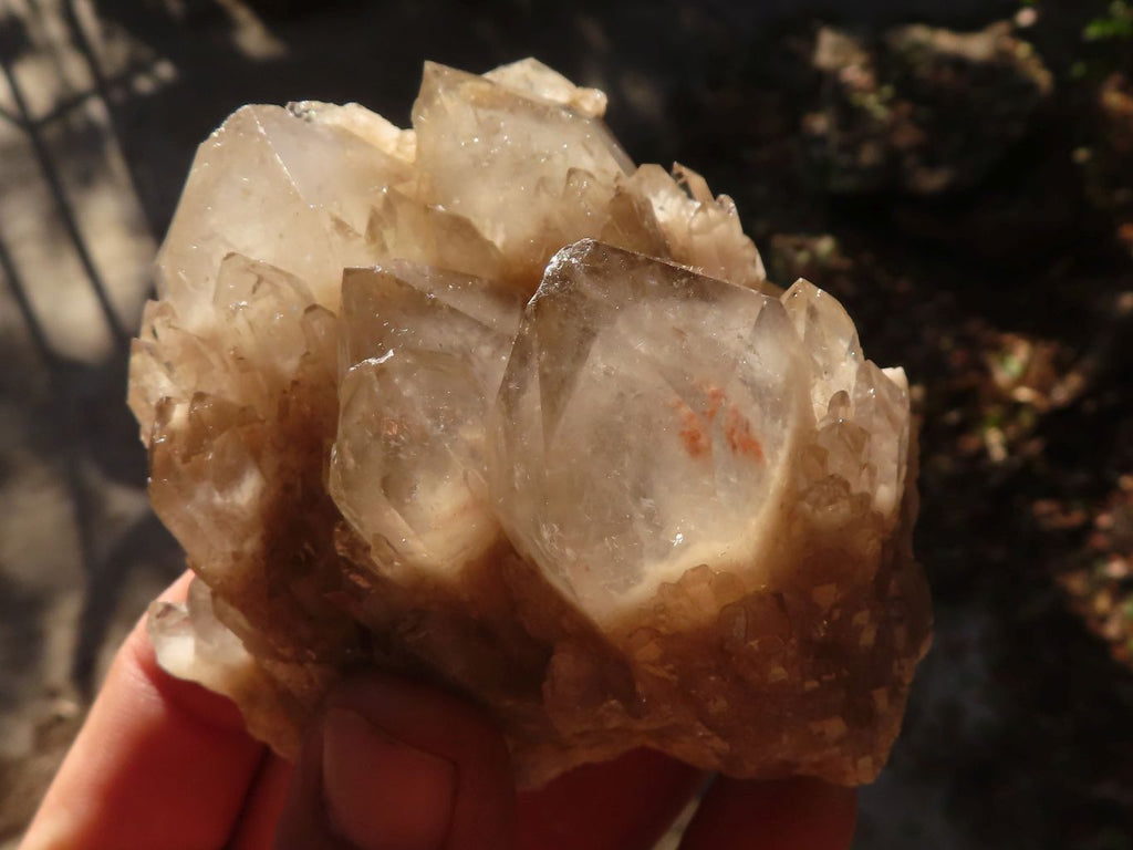 Natural Cascading White Phantom Smokey Quartz Clusters x 6 From Luena, Congo - Toprock Gemstones and Minerals 