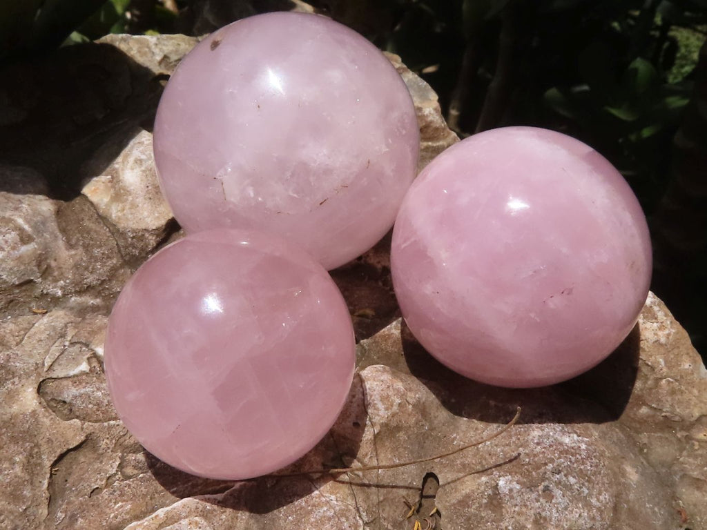 Polished Gemmy Pink Rose Quartz Spheres  x 6 From Ambatondrazaka, Madagascar - TopRock