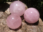 Polished Gemmy Pink Rose Quartz Spheres  x 6 From Ambatondrazaka, Madagascar - TopRock