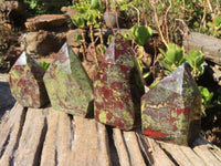 Polished Bastite Dragon Blood Stone Points  x 4 From Tshipise, South Africa - Toprock Gemstones and Minerals 