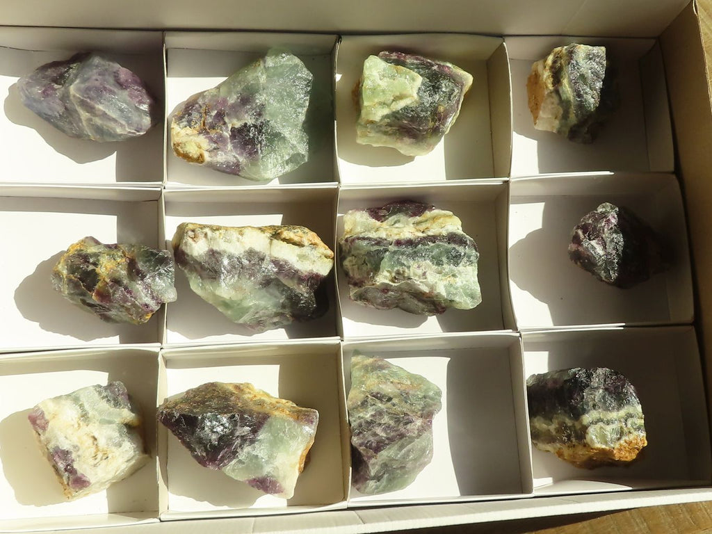 Natural Cobbed Watermelon Fluorite Specimens  x 12 From Uis, Namibia - Toprock Gemstones and Minerals 