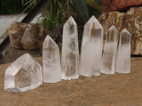 Polished Clear Quartz Crystal Points x 6 From Madagascar - TopRock