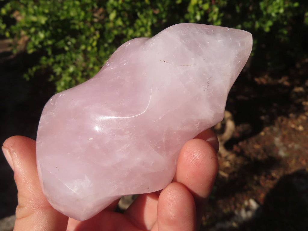 Polished Rose Quartz Flame Sculptures x 4 From Madagascar - Toprock Gemstones and Minerals 