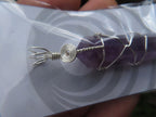 Polished Double Terminated Amethyst with Silver Wire Wrapped Pendant  - sold per piece - From South Africa - TopRock