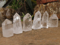 Polished Clear Quartz Crystal Points x 6 From Madagascar - TopRock
