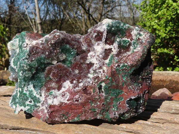 Natural Drusy Coated Malachite On Red Copper Dolomite Specimen x 1 From Likasi, Congo - Toprock Gemstones and Minerals 