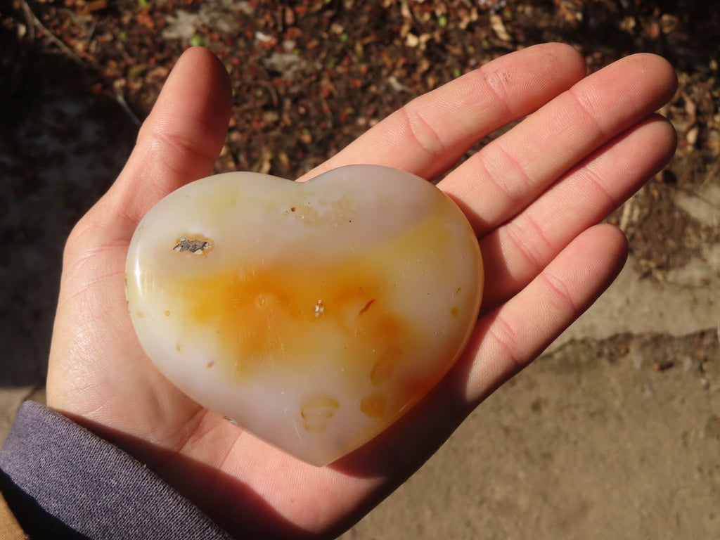 Polished Large Agate Hearts  x 6 From Madagascar - Toprock Gemstones and Minerals 