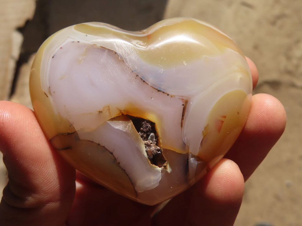 Polished Large Agate Hearts  x 6 From Madagascar - Toprock Gemstones and Minerals 
