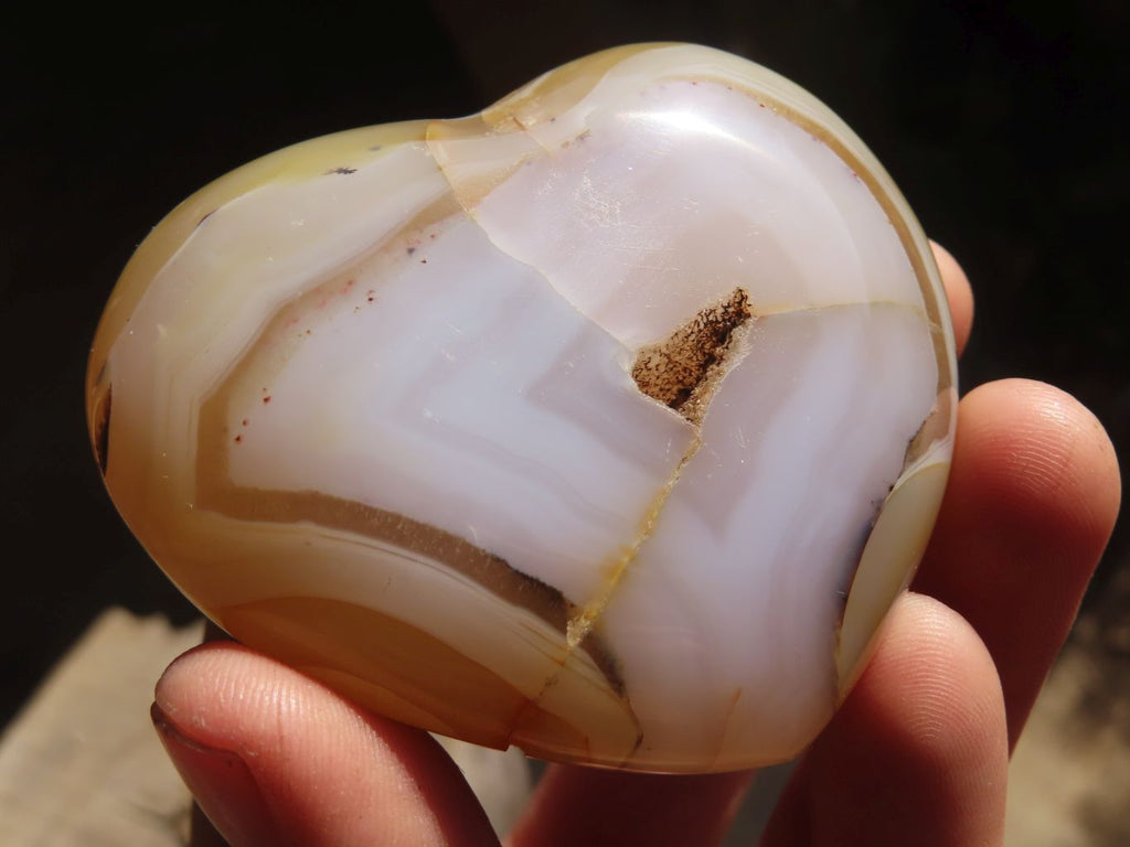 Polished Large Agate Hearts  x 6 From Madagascar - Toprock Gemstones and Minerals 