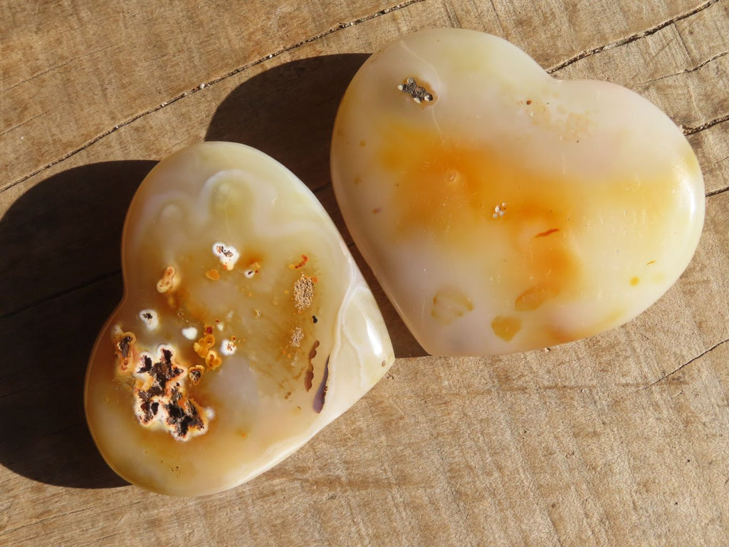 Polished Large Agate Hearts  x 6 From Madagascar - Toprock Gemstones and Minerals 