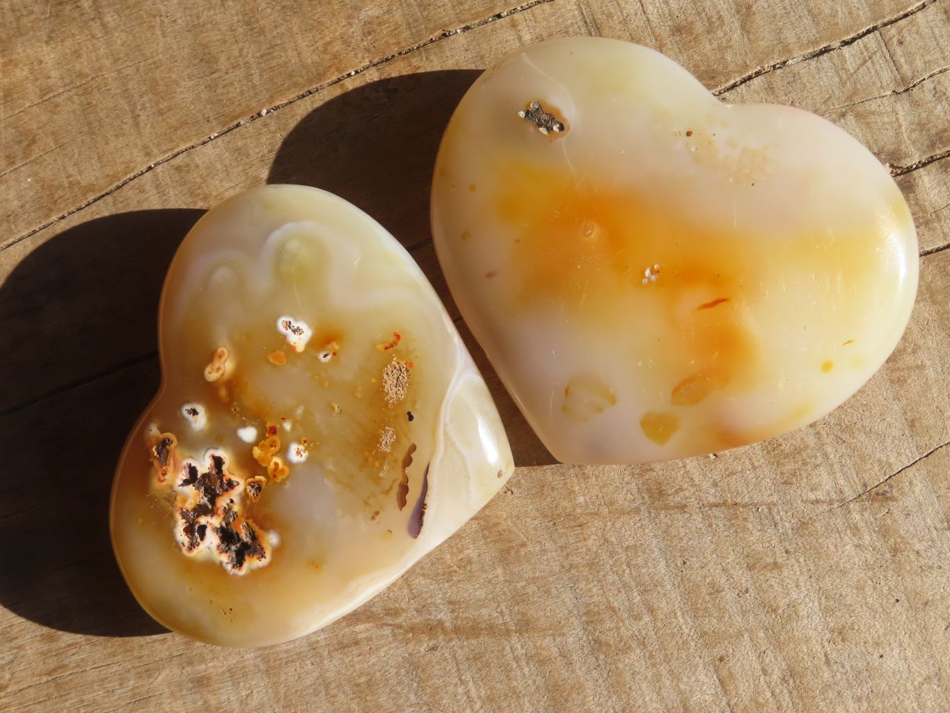 Polished Large Agate Hearts  x 6 From Madagascar - Toprock Gemstones and Minerals 