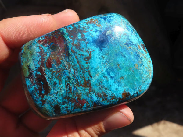 Polished Blue Shattuckite Standing Free Forms  x 6 From Kaokoveld, Namibia