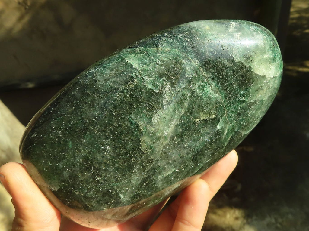 Polished Emerald Fuchsite Quartz Standing Free Form x 1 From Madagascar - Toprock Gemstones and Minerals 