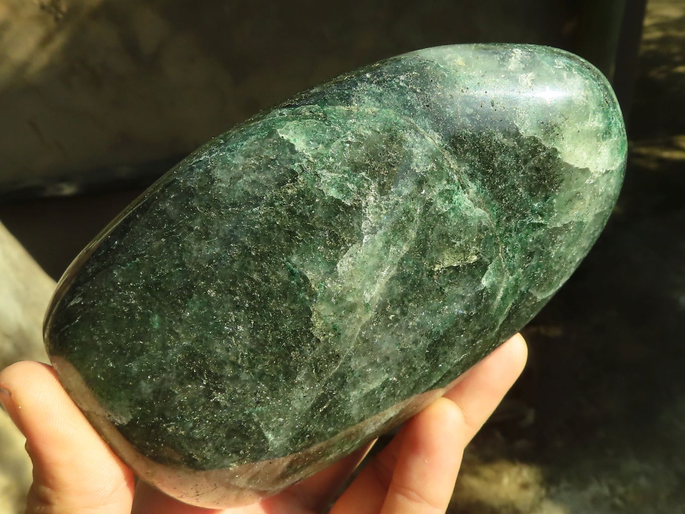Polished Emerald Fuchsite Quartz Standing Free Form x 1 From Madagascar - Toprock Gemstones and Minerals 