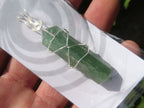 Polished Double Terminated Aventurine Crystals with Silver Wire Wrapped Pendant  - sold per piece - From South Africa - TopRock
