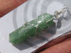 Polished Double Terminated Aventurine Crystals with Silver Wire Wrapped Pendant  - sold per piece - From South Africa - TopRock