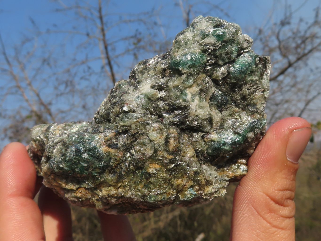 Natural Green Emerald In Mica & Quartz Matrix Specimens  x 5 From Zimbabwe - TopRock