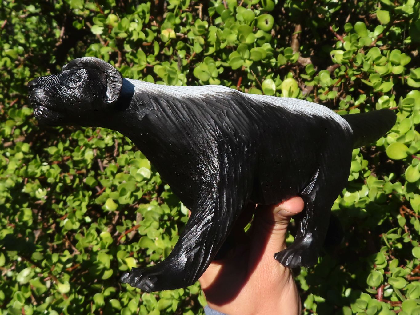 Polished  Groovy Soapstone Honey Badger Carving x 1 From Zimbabwe - Toprock Gemstones and Minerals 