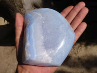 Polished Blue Lace Agate Standing Free Form  x 1 From Nsanje, Malawi - Toprock Gemstones and Minerals 