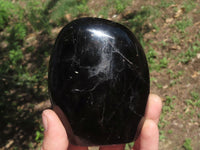 Polished Black Schorl Tourmaline Standing Free Forms  x 3 From Madagascar - TopRock