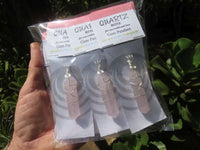 Polished Double Terminated Rose Quartz Crystals with Silver Wire Wrap Pendant - sold per piece - From South Africa - TopRock