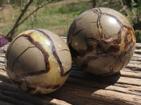 Polished Septarian (Calcite & Aragonite) Spheres x 6 From Mahajanga, Madagascar - TopRock