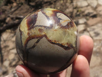 Polished Septarian (Calcite & Aragonite) Spheres x 6 From Mahajanga, Madagascar - TopRock